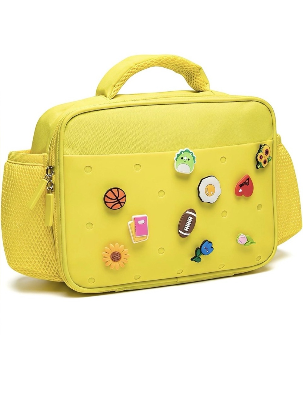 Kids Bright Yellow Lunch Bag with Charms - Picture 1 of 9